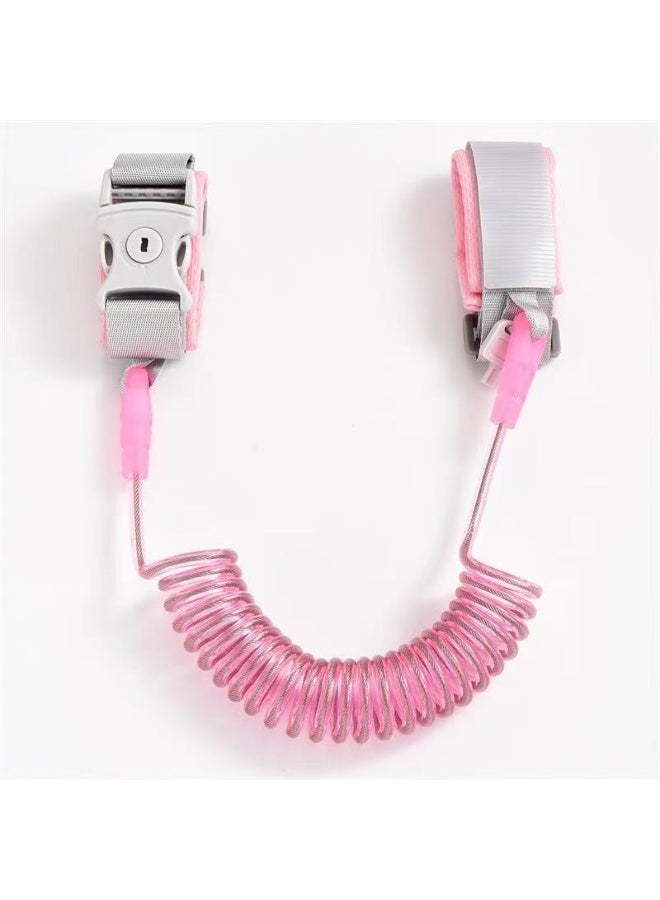 1.5m Toddler Leash, Kid Leash Anti Lost Wrist Link with Key Lock, Upgraded Baby Leash with Safety Wristband Rope for Babies Toddlers Child Kids (Pink） - Image 1